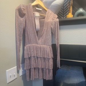 neutral shimmer dress